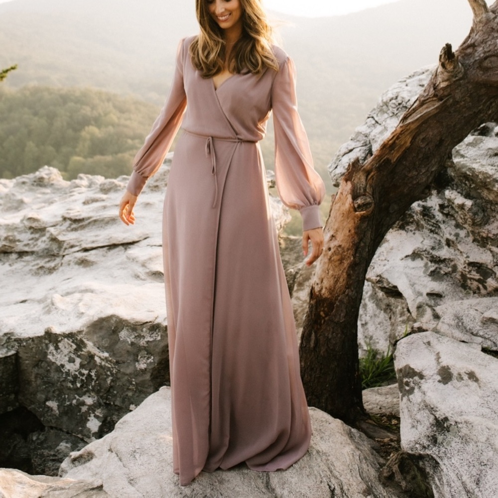 Engagement photos wrap dress
